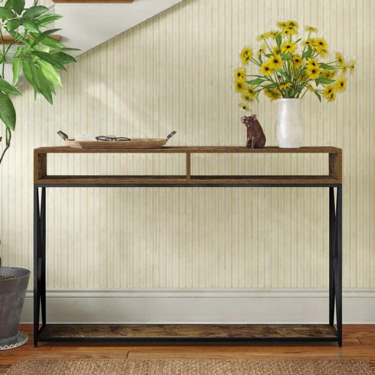 GENERICO - Consola Recibidor Industrial Berilio Caramelo Coricha Home