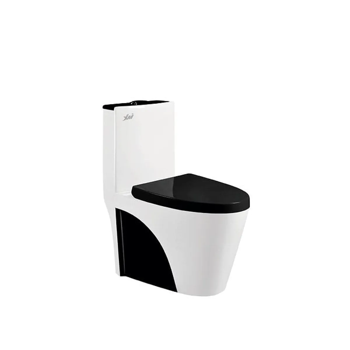 GENERICO - INODORO ONE PIECE BLANCO CON NEGRO IN8835N