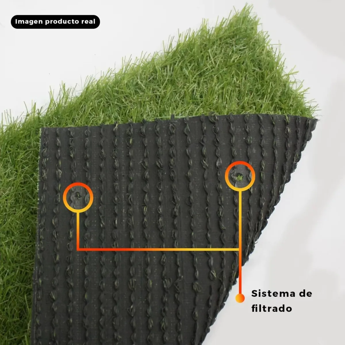 QRUBBER - Grass Sintético Puerto Varas 2m x 5m x 25mm