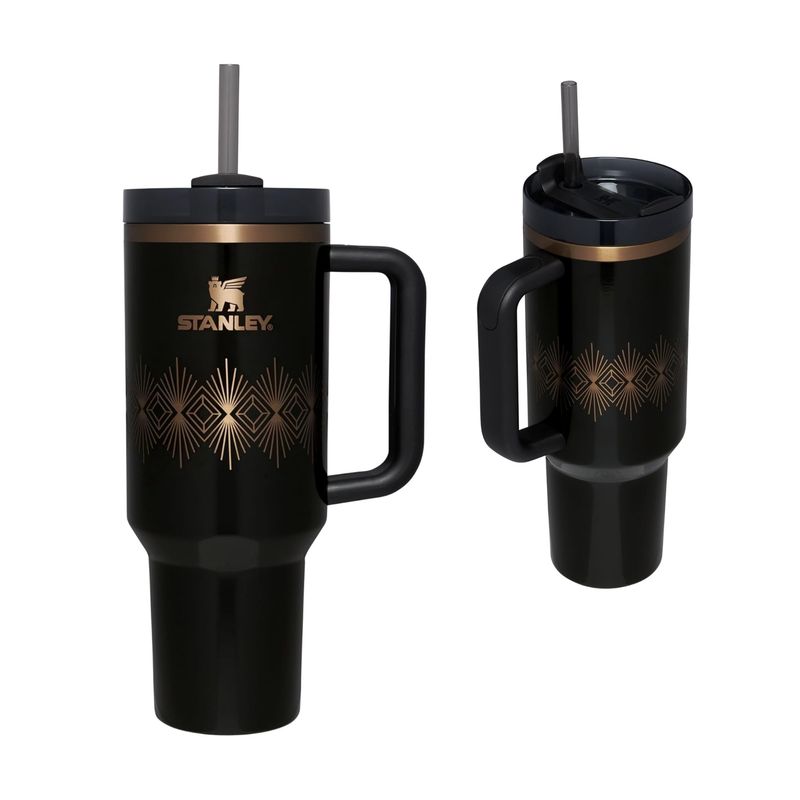 STANLEY - Stanley Quencher H20 FlowState Tumbler 40oz Black Gloss Deco