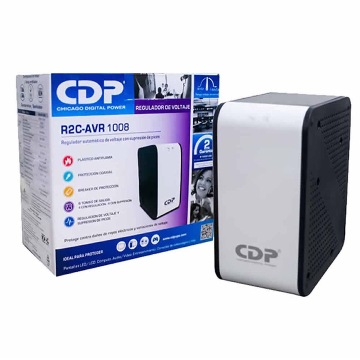 CDP - Estabilizador CDP R2C-AVR1008I 1000VA 8 Salidas
