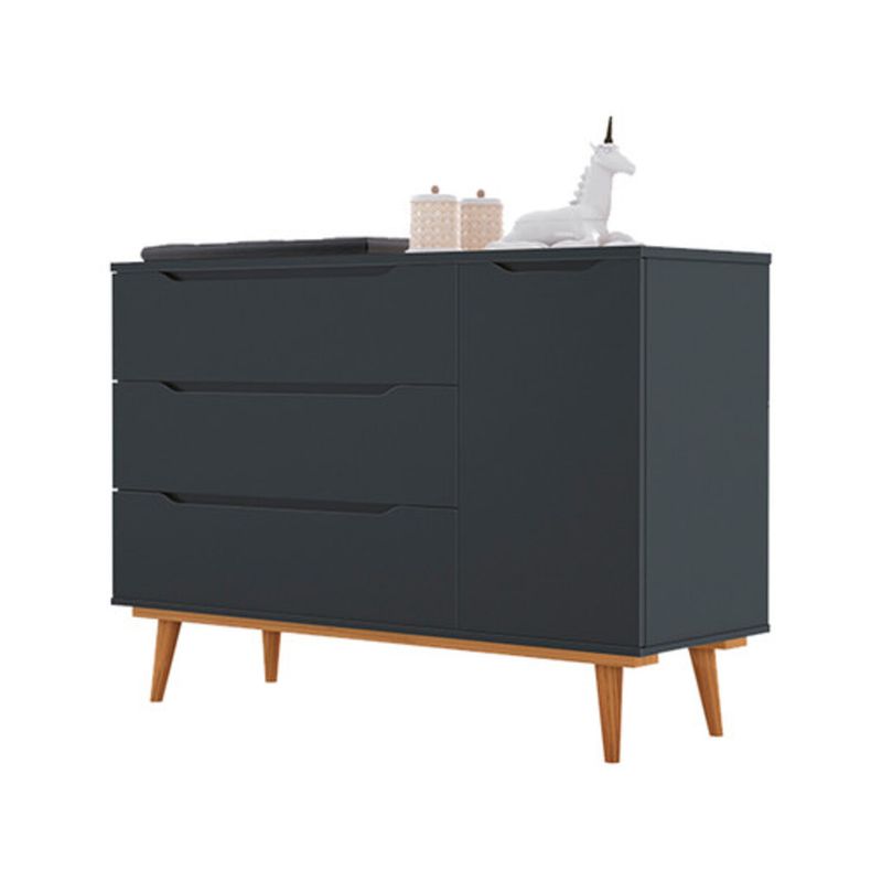 GENERICO - Cómoda Multiusos Rufina Black 3 cajones y 1 puerta R&R Muebles