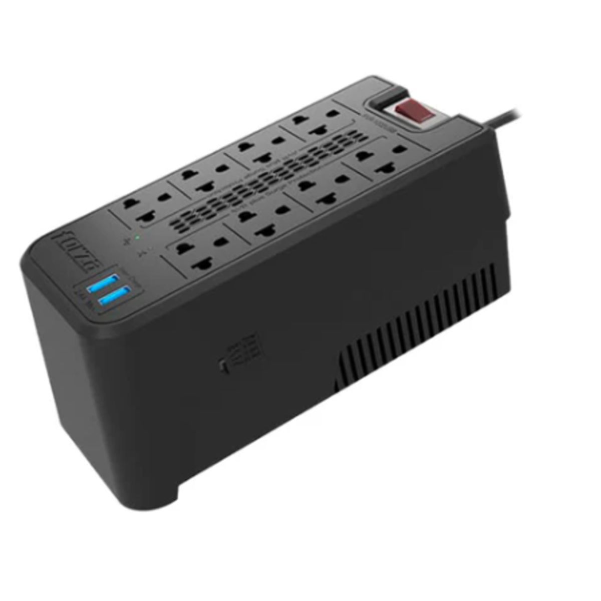 FORZA - Estabilizador De Voltaje Forza Fvr-1222usb 1200va 600w Color Negro