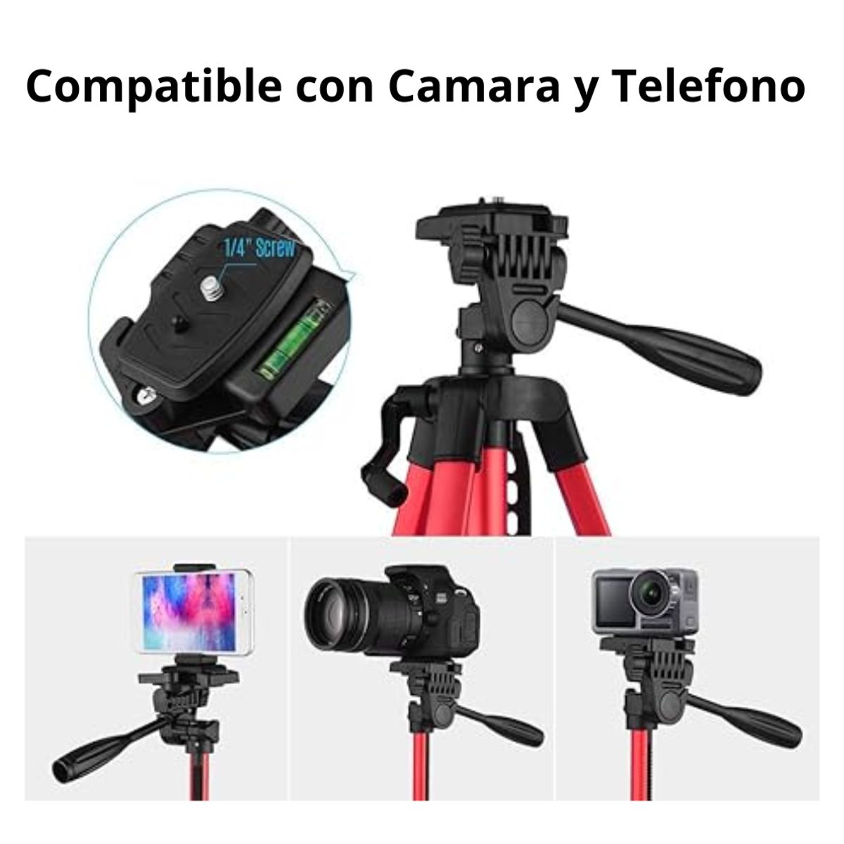 SEISA - Tripode Telefono Portatil Selfie 3366 Soporte Camara Live Podcast