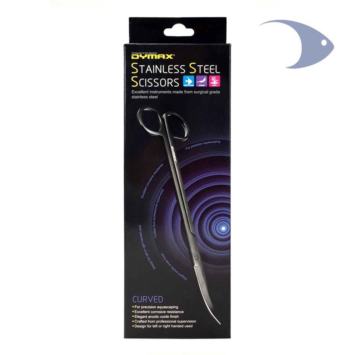 DYMO - TIJERA CURVA PARA PLANTADOS ACUARIO DYMAX INOX