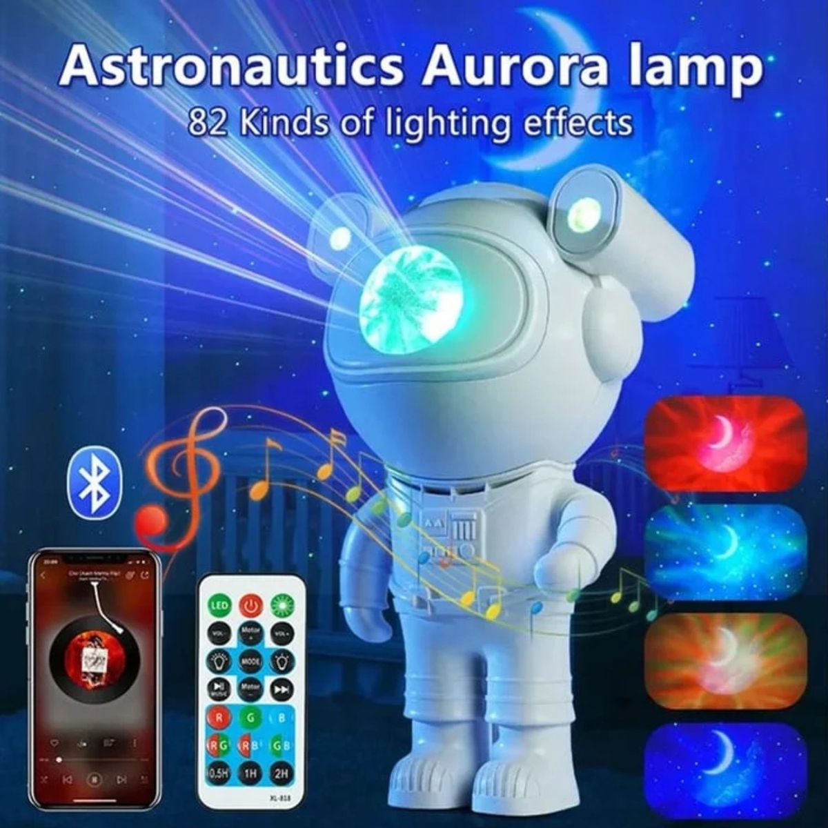 GENERICO - Astronauta Proyector De Luces Estrelladas Con Parlante