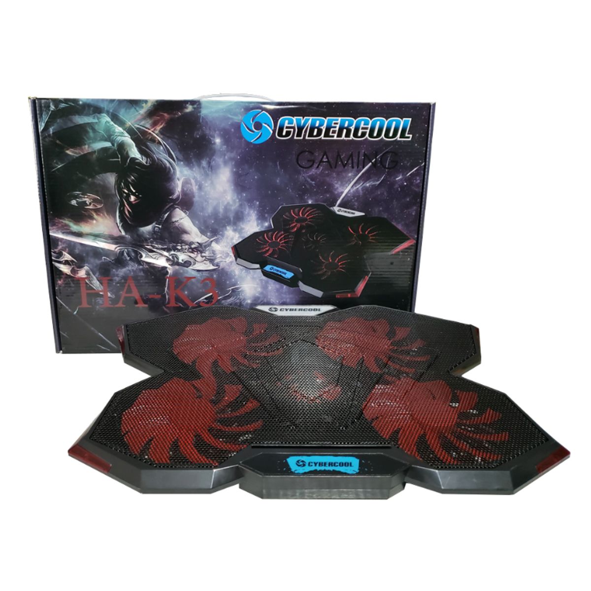 CYBERCOOL - COOLER GAMER CYBERCOOL NOTEBOOK HA-K3 LED ROJO