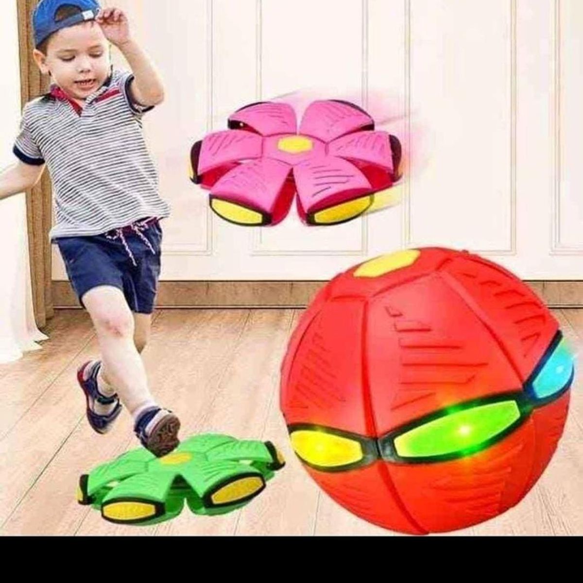 GENERICO - PACK X2 PELOTA VOLADORA FLAT BALL CON LUCES