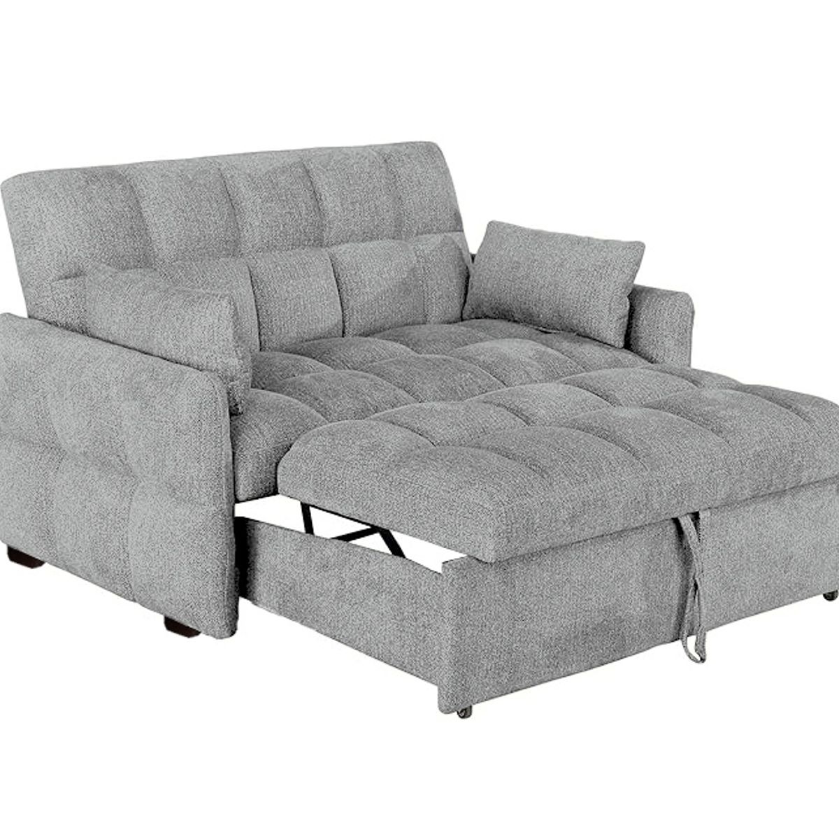 BARAKA HOME - Sofá Cama Aloro con 2 Almohadas 2 Plz - Gris Claro