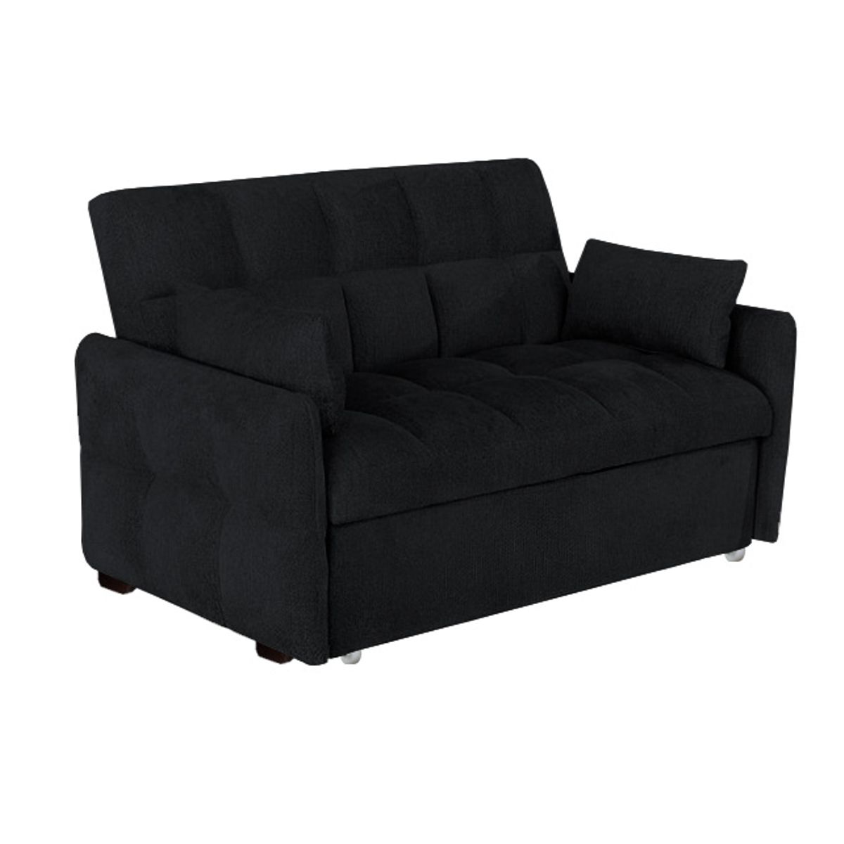 BARAKA HOME - Sofá Cama Aloro con 2 Almohadas 2 Plz - Negro