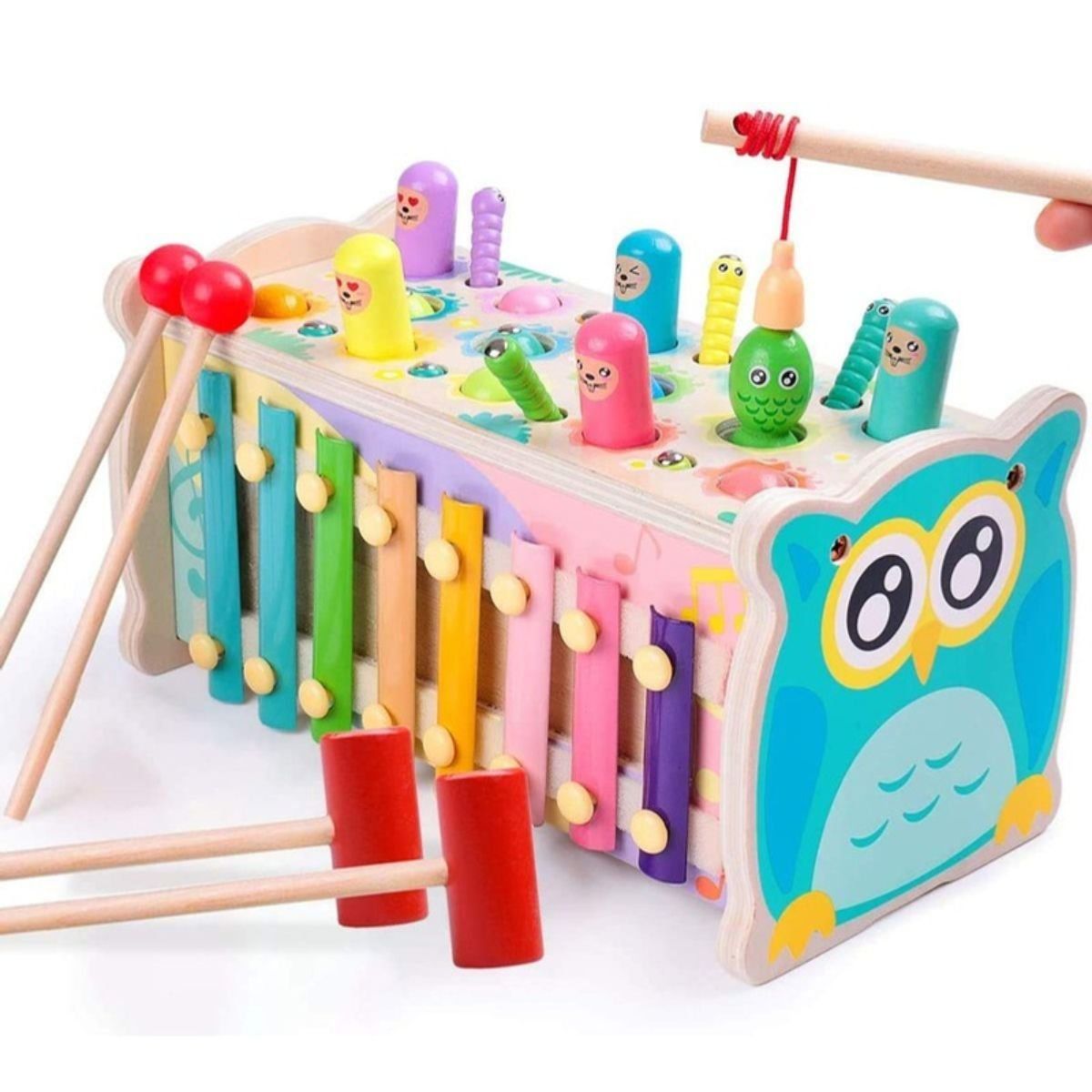 GENERICO - Multijuego Didáctico Sensorial Búho 4 en 1