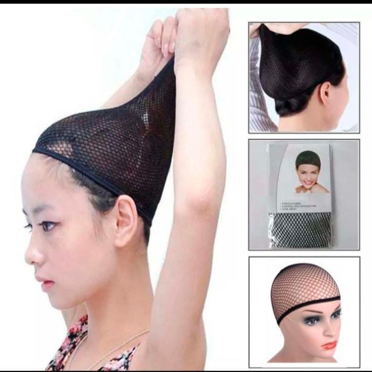 GENERICO - Malla Tejida Elástica Set X3 Gorro Para Cabello Reutilizable
