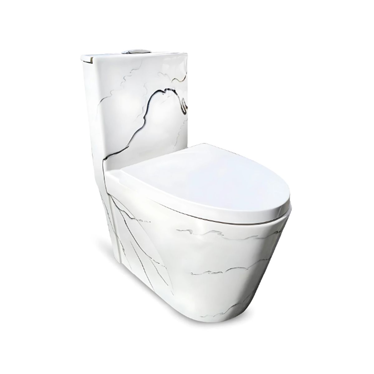 FRATELLI - INODORO ONE PIECE MARMOLEADO BLANCO CON NEGRO 8616M