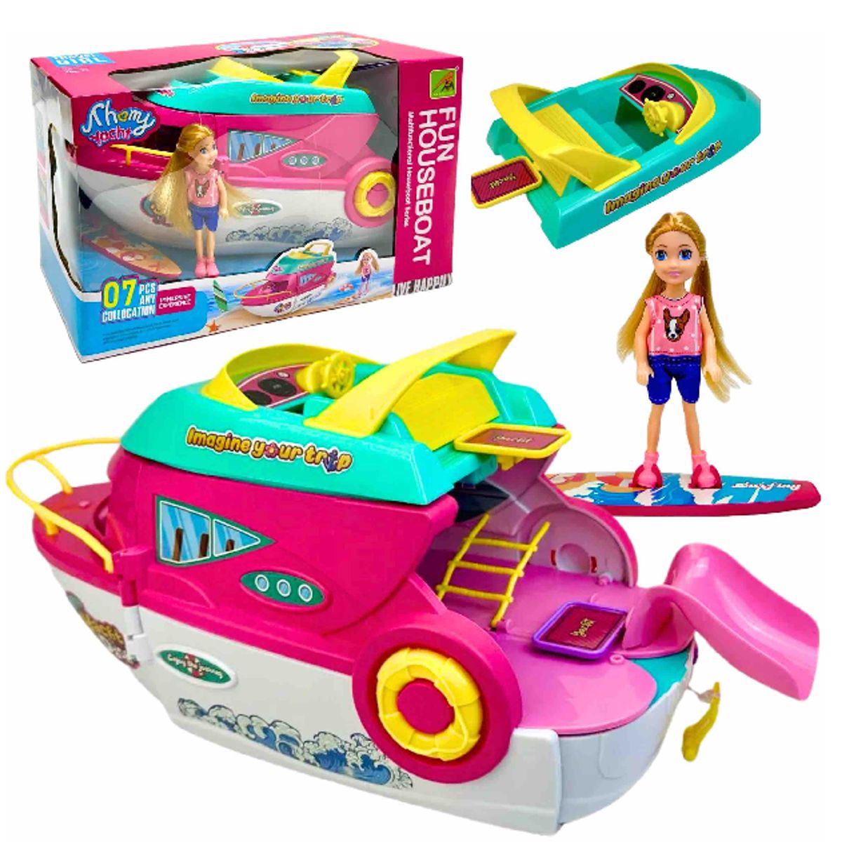 GENERICO - Mini Yate Surf de Verano con Accesorios Acuaticos