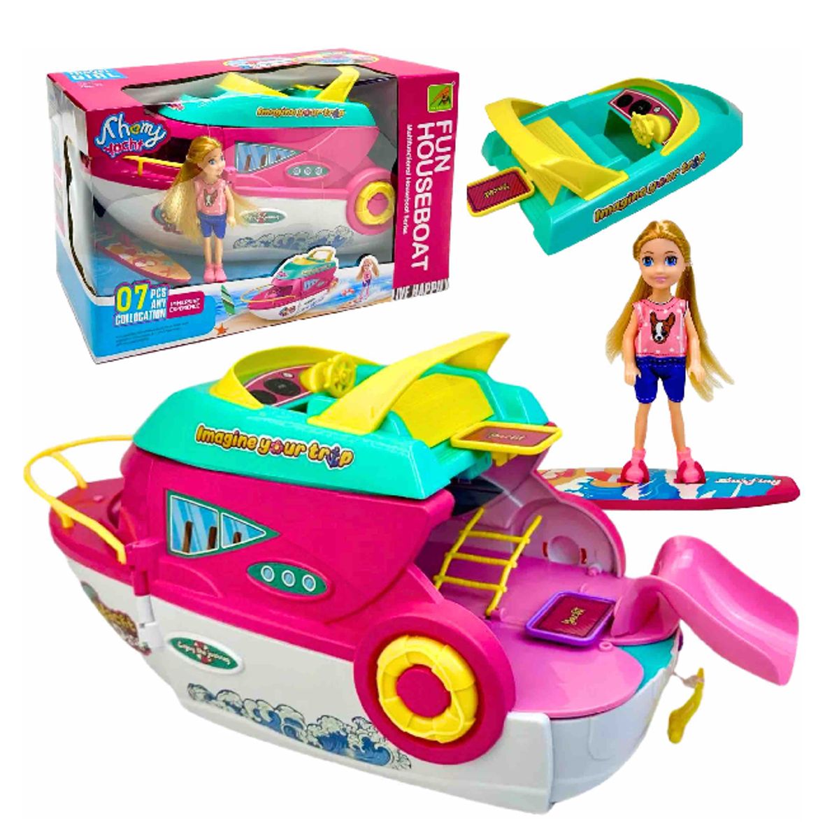 GENERICO - Mini Yate Surf de Verano con Accesorios Acuaticos