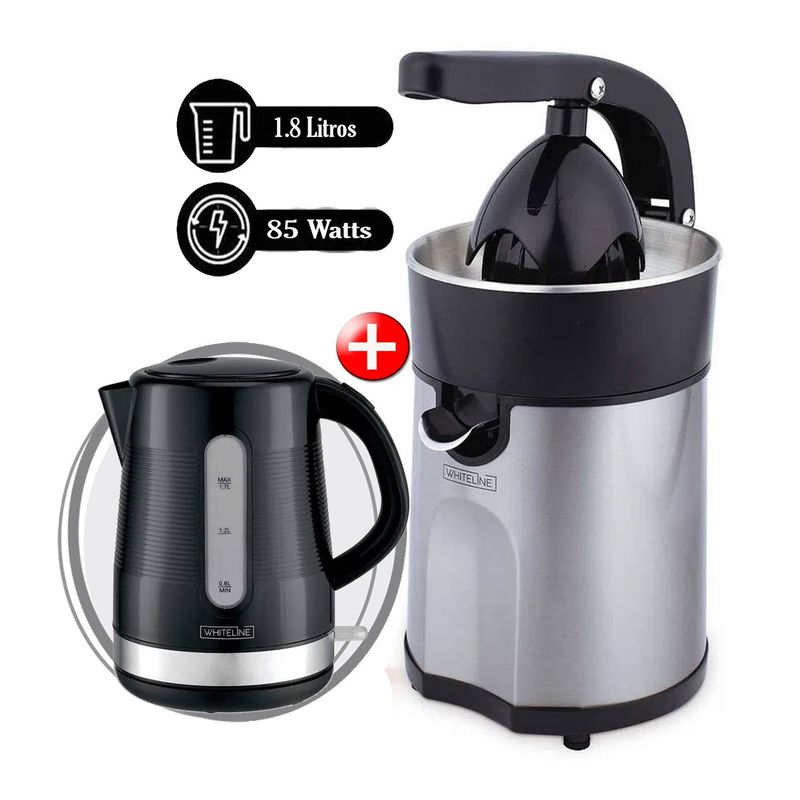 WHITELINE - Combo Exprimidor de Palanca de Cítricos Whiteline 85W Hervidor