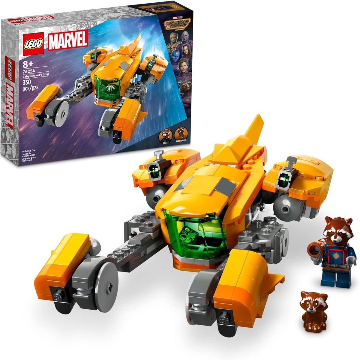 LEGO - LEGO Marvel 76254 Nave de Baby Rocket (330 piezas)