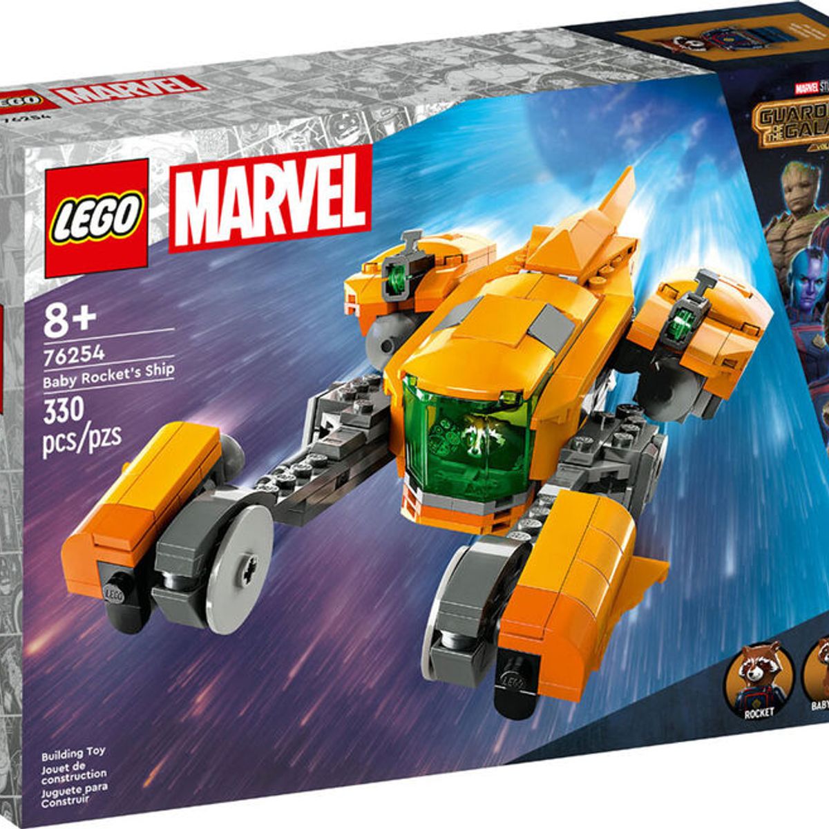 LEGO - LEGO Marvel 76254 Nave de Baby Rocket (330 piezas)