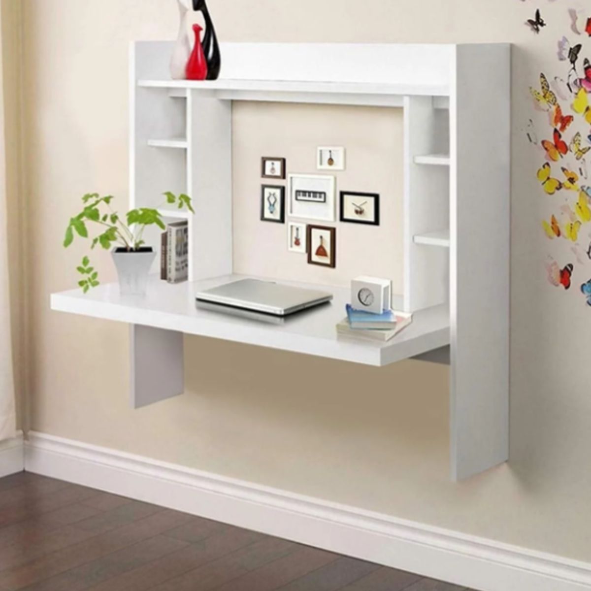 NACION MUEBLES - ESCRITORIO FLOTANTE EMILIA CLASICO BLANCO