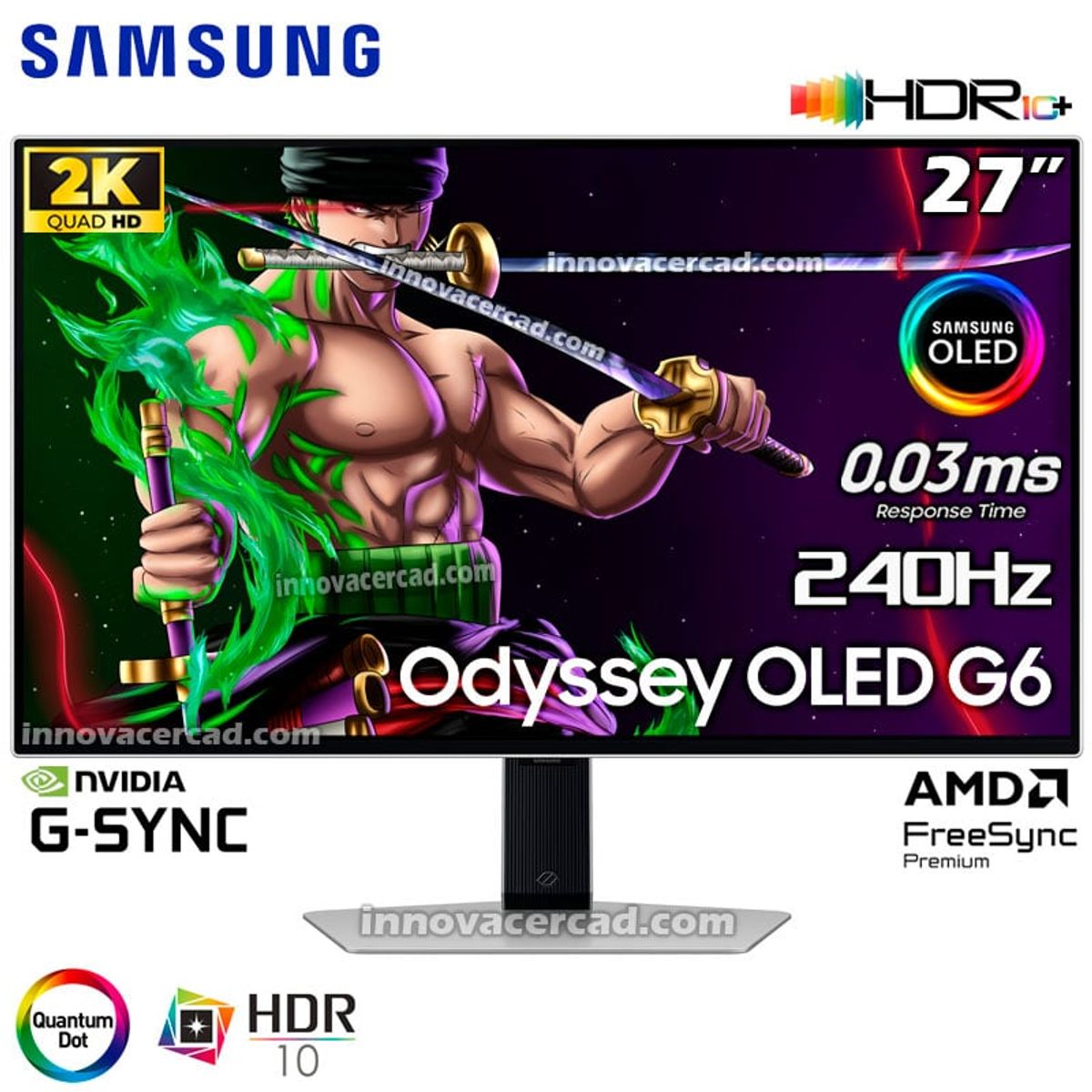 SAMSUNG - Monitor Gaming Samsung 27 Odyssey OLED G6 QHD (2560x1440) 240HZ, 0.3MS