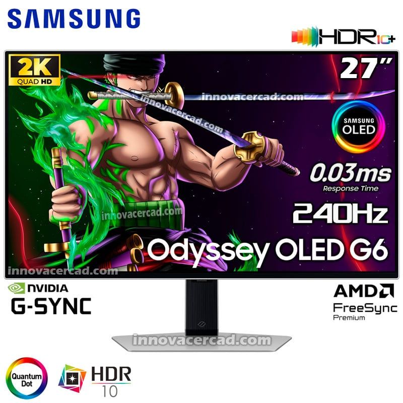 SAMSUNG - Monitor Gaming Samsung 27 Odyssey OLED G6 QHD (2560x1440) 240HZ, 0.3MS