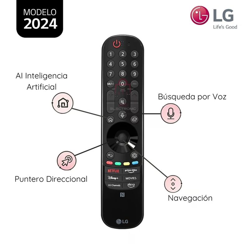 LG - Control Magic LG MR24GN Con Botón Alexa Y LG Channels Modelo 2024