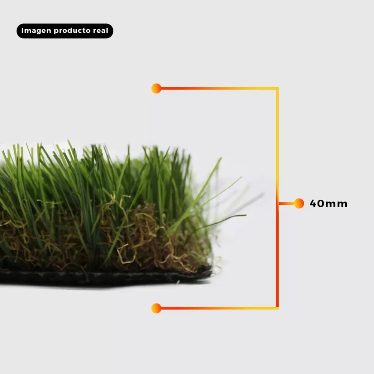 QRUBBER - Grass Sintético Frutillar Premium 4m x 10m x 40mm - Qrubber