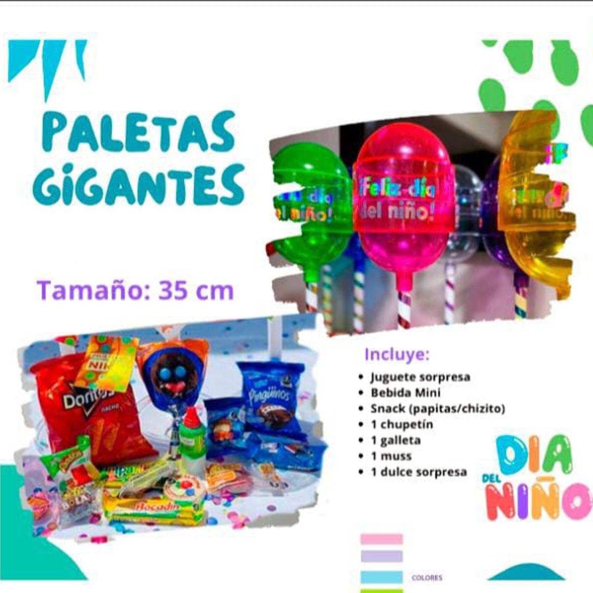 GENERICO - Pack 2Chupetin gigante sorpresa fiestas cumpleaños