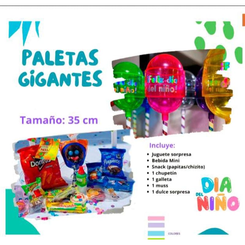 GENERICO - Pack 2Chupetin gigante sorpresa fiestas cumpleaños