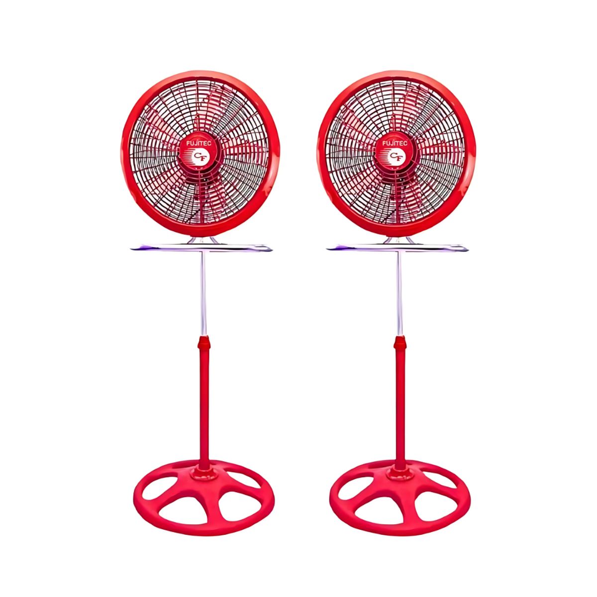 FUJITEC - Ventilador De Pie Fujitec CF-190 de 18"- Pack De 2 Unidades Color Rojo