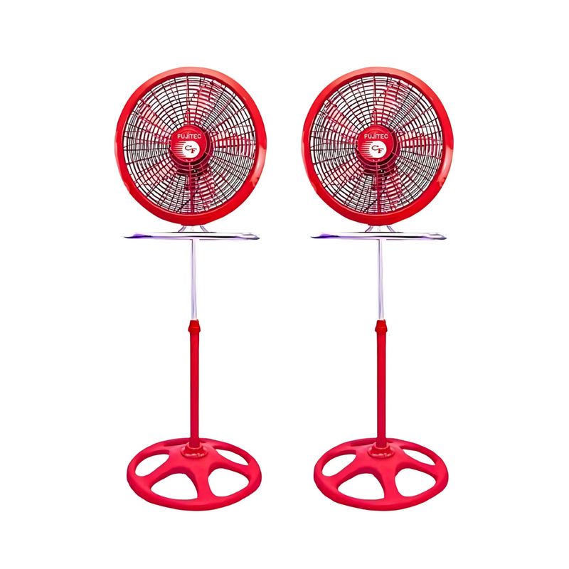 FUJITEC - Ventilador De Pie Fujitec CF-190 de 18"- Pack De 2 Unidades Color Rojo