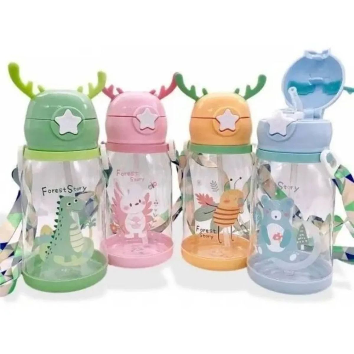 GENERICO - 2 Uni Tomatodo botella para agua con orejitas reno Aleatorio (mujer)