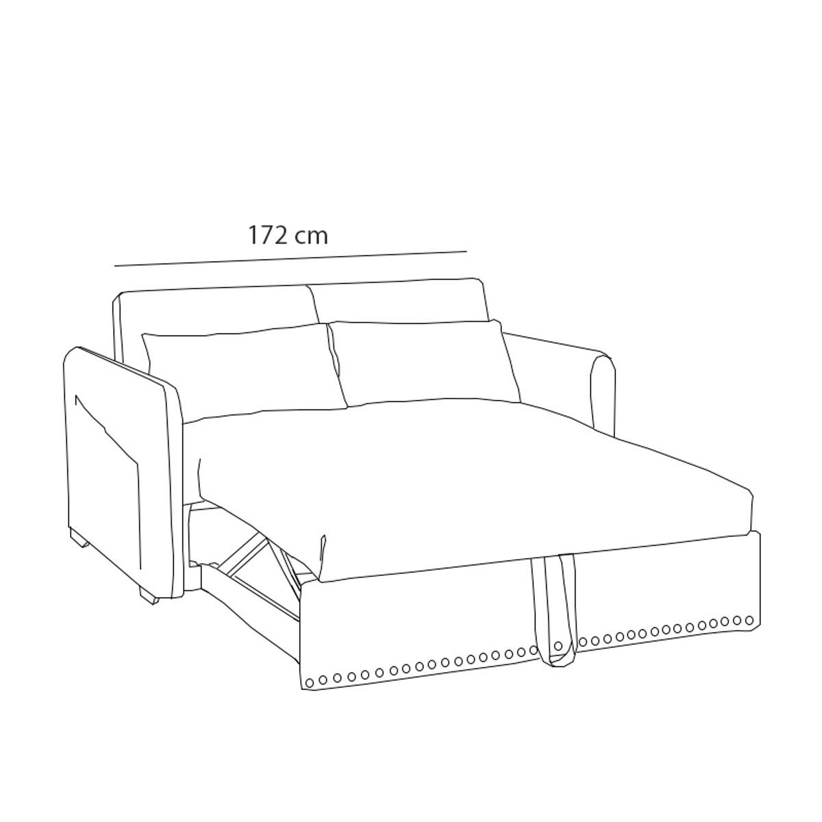 BARAKA HOME - Sofá Cama Filipos con Almohadas y Bolsillos Laterales 2 Plz - Beige Claro