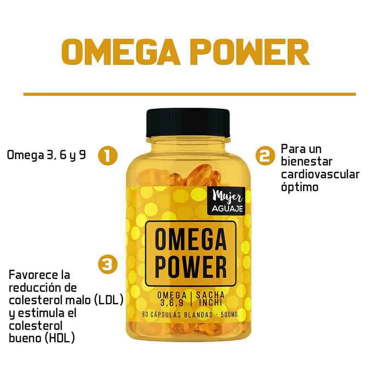 MUJER AGUAJE - Omega Power 60 Cápsulas Blandas Mujer Aguaje