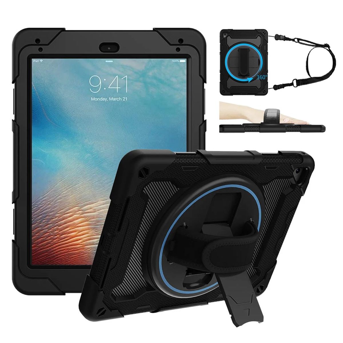 GENERICO - Funda Armor para iPad Pro 9.7 A1673 A1674 A1675 Case Anti Golpes