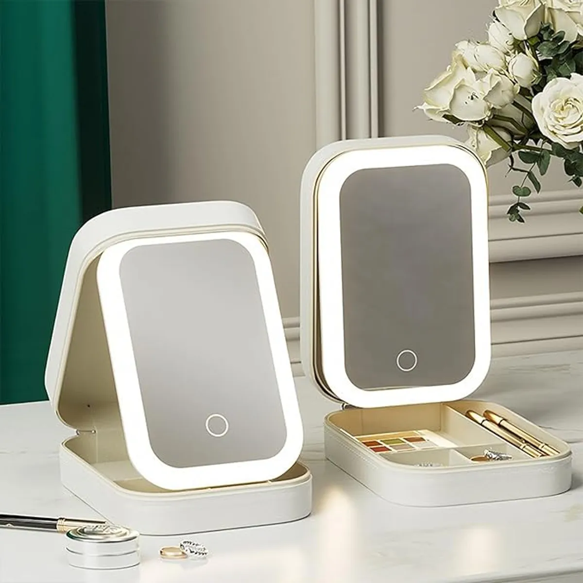 GENERICO - Joyero Espejo LED 3 Colores Multifuncional con Luz Regulable