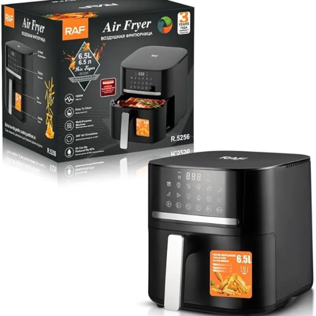 GENERICO - Freidora de Aire con Pantalla Digital RAF 6500ml