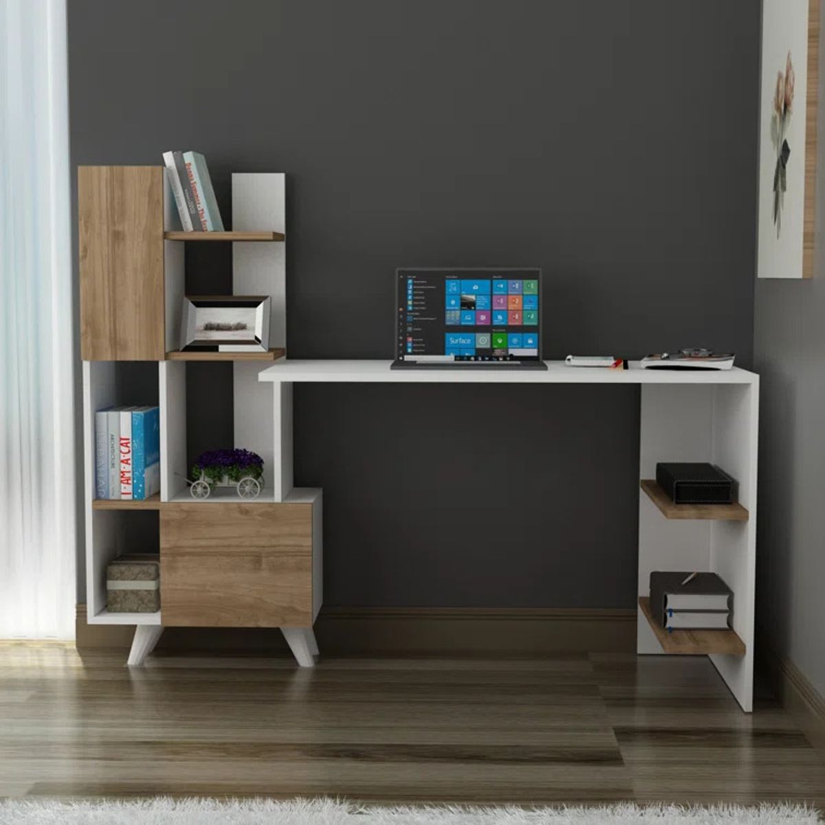 GENERICO - Escritorio Moderno Ren Blanco y Duna R&R Muebles