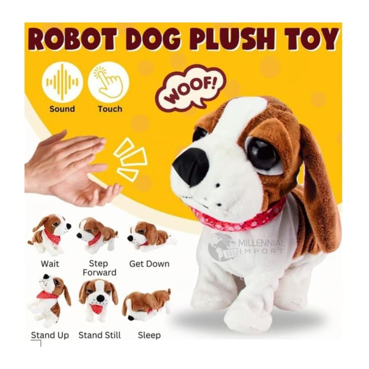 GENERICO - Perrito Robot Peluche Interactivo - Sensor Táctil y Sonido