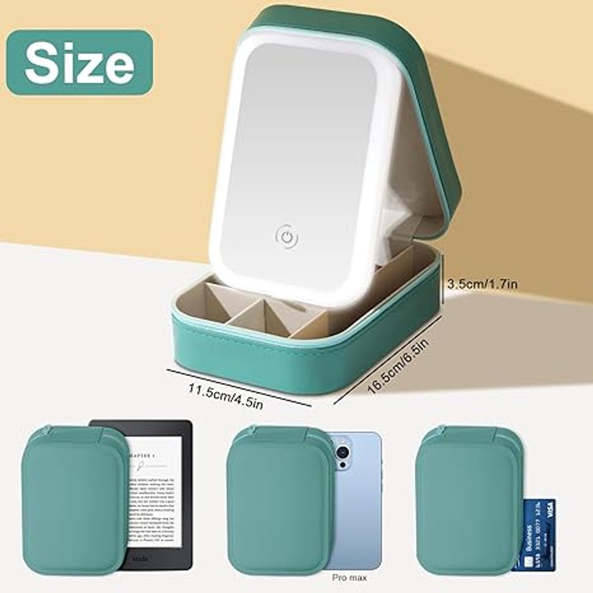 GENERICO - Joyero Espejo LED 3 Colores Multifuncional con Luz Regulable