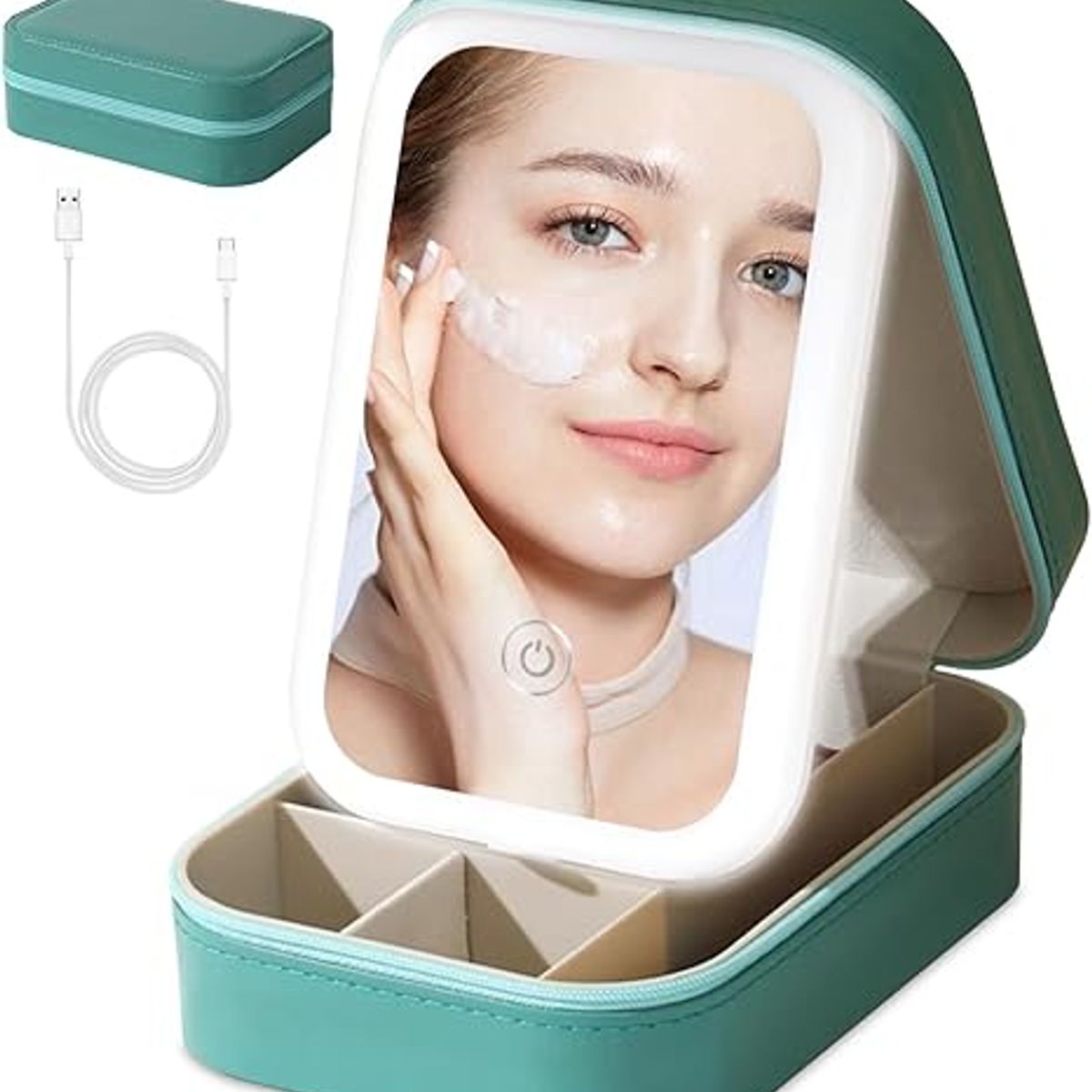 GENERICO - Joyero Espejo LED 3 Colores Multifuncional con Luz Regulable