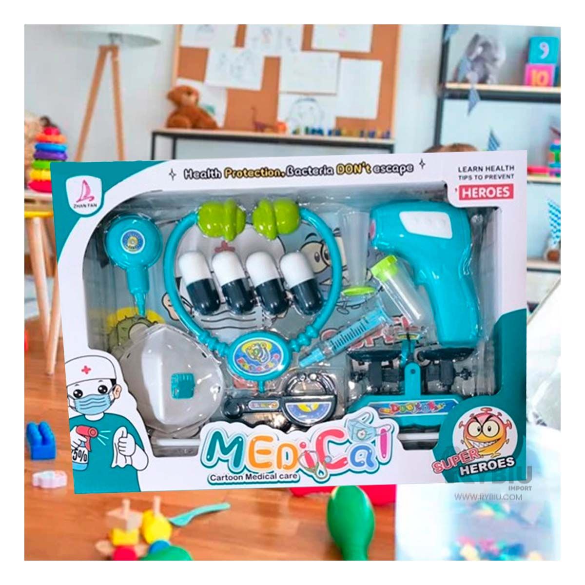 GENERICO - Kit de Juego de Doctora en Color Verde Y+Gift Stickers