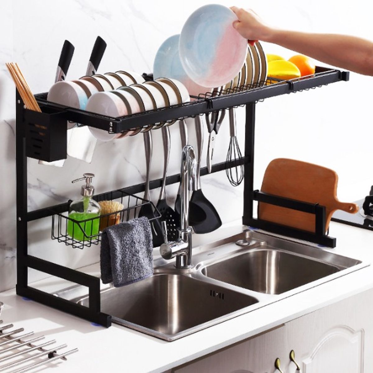 GENERICO - Escurridor De Platos 1 Nivel - Negro