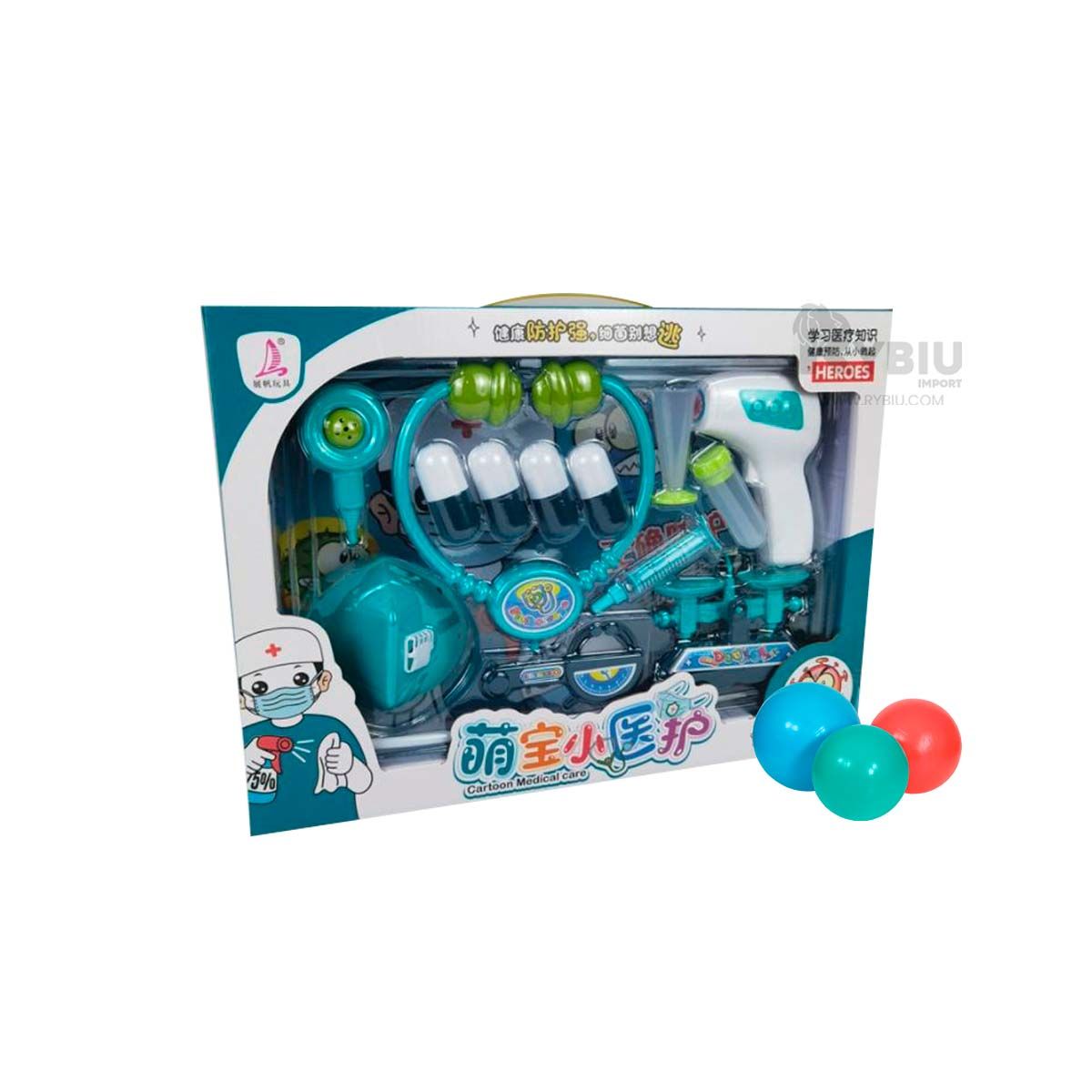 GENERICO - Juego de Medico para Niñas Verde Y+Regalo Ligas para Peinar