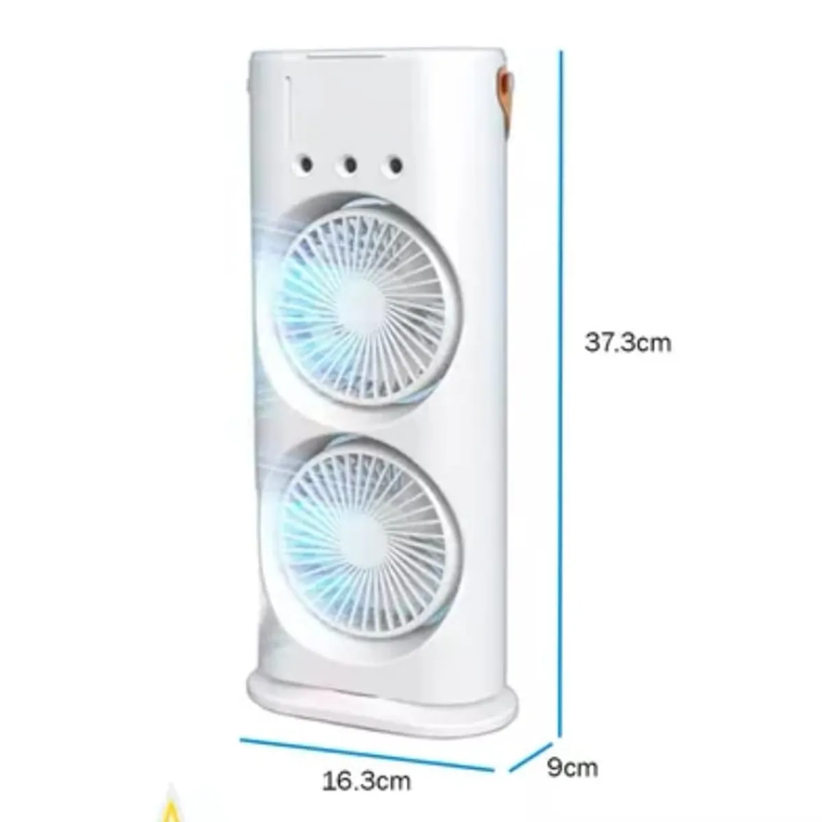 GENERICO - VENTILADOR DOBLE AIRE FRIO Y HUMIDIFICADOR CON CONTROL REMOTO CON USB