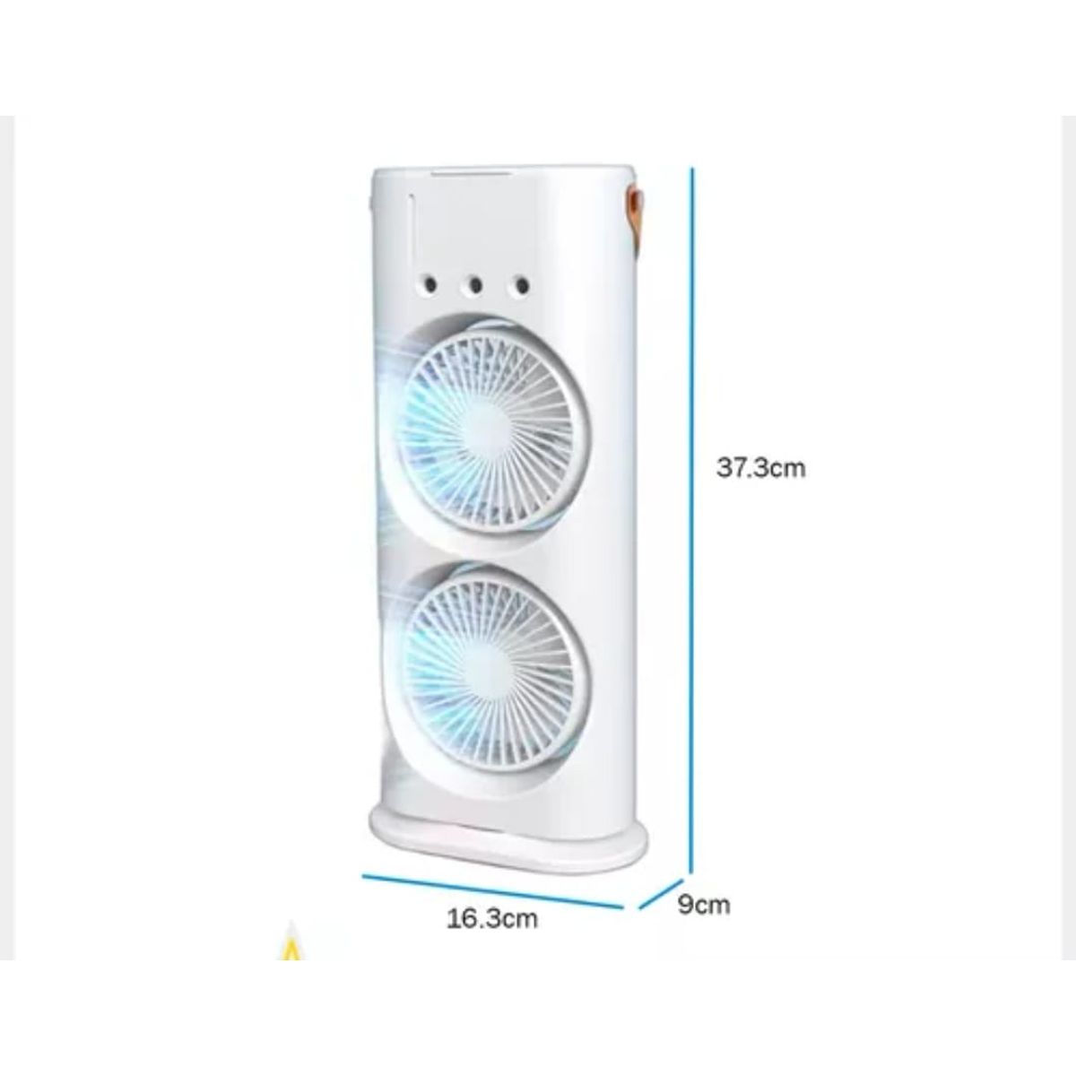 GENERICO - VENTILADOR DOBLE AIRE FRIO Y HUMIDIFICADOR CON CONTROL REMOTO CON USB