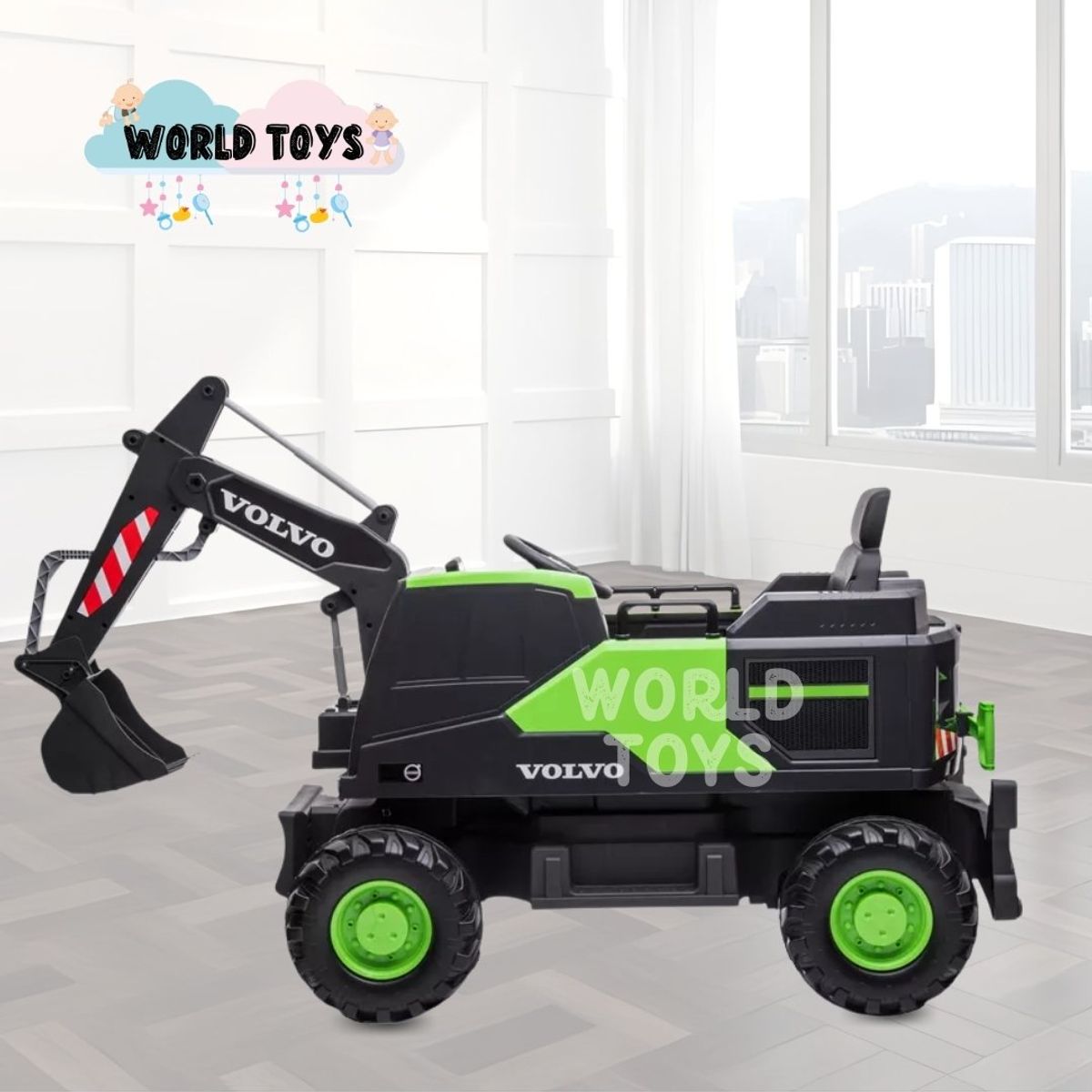 VOLVO - CARRO A BATERÍA EXCAVADORA VOLVO Y PANTALLA MP4 Green