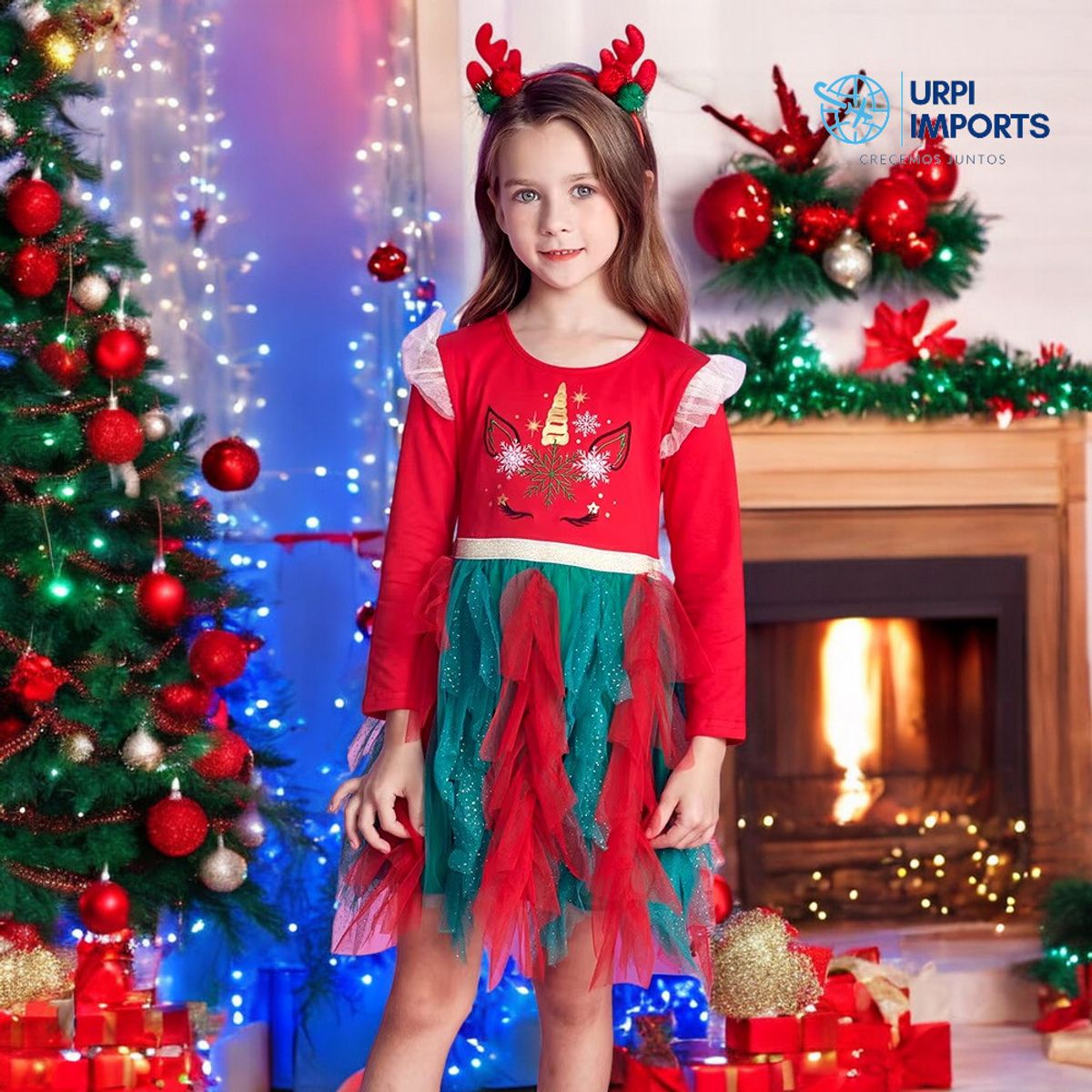 GENERICO - VESTIDO PARA NIÑA NAVIDAD - FIESTAS NAVIDEÑAS