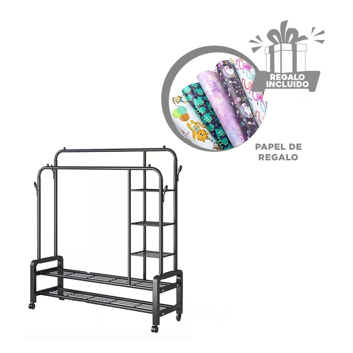 RYBIU IMPORT - Estante Util para el Orden de Ropa Negro Y+Papel de Regalo