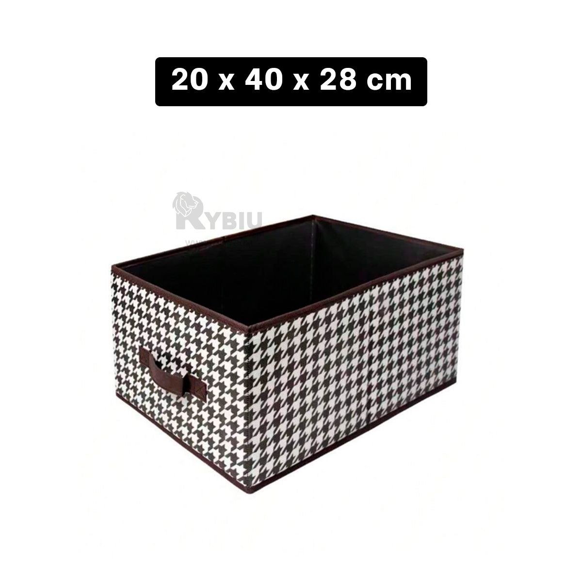 RYBIU IMPORT - Contenedor de Tela con Asas 47x28x20 Marro Y+Ligas de Regalo